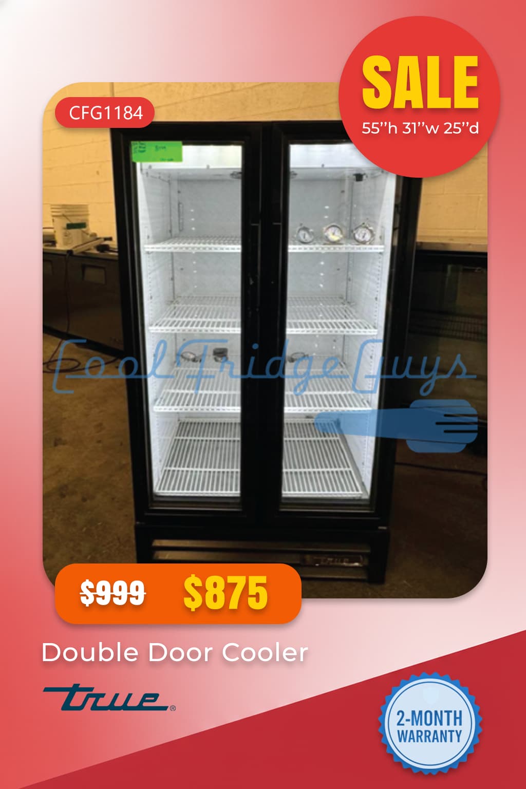 True Double Door Merchandising Cooler